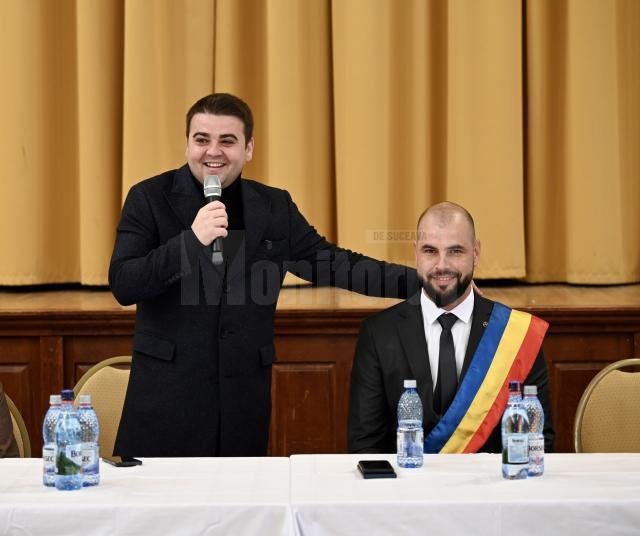 Președintele ales al CJ Suceava, Gheorghe Șoldan și primarul comunei Botoșana, Andrei Sticleț