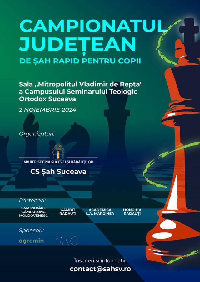 Înscrieri pentru Campionatul județean de șah rapid pentru copii și juniori