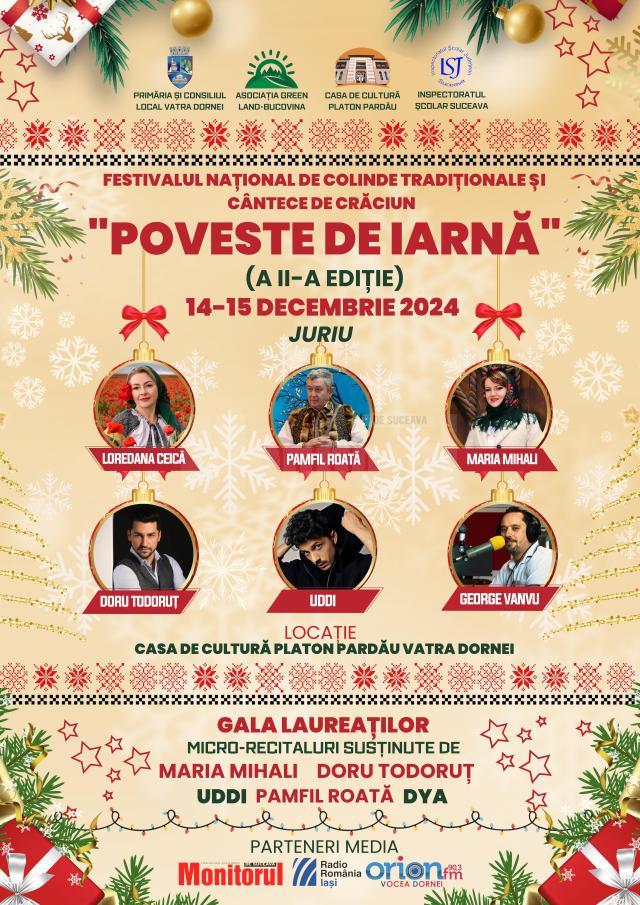 Înscrieri la Festivalul Național de Colinde Tradiționale și Cântece de Crăciun „Poveste de iarnă” din Vatra Dornei