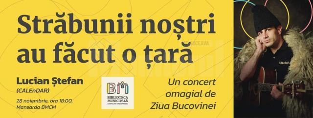 Artistul Lucian Ștefan va susține un concert omagial de Ziua Bucovinei, la Câmpulung Moldovenesc