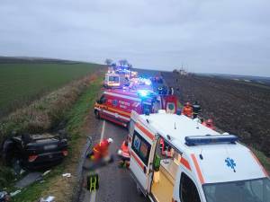 Forțe de intervenție la accidentul de la Grănicești