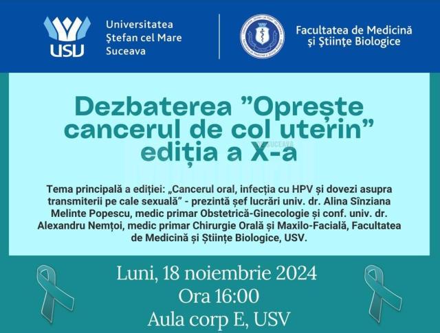 Dezbaterea „Oprește cancerul de col uterin”, ediția a X-a, la USV