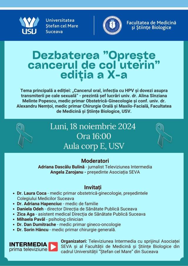 Dezbaterea „Oprește cancerul de col uterin”, ediția a X-a, la USV