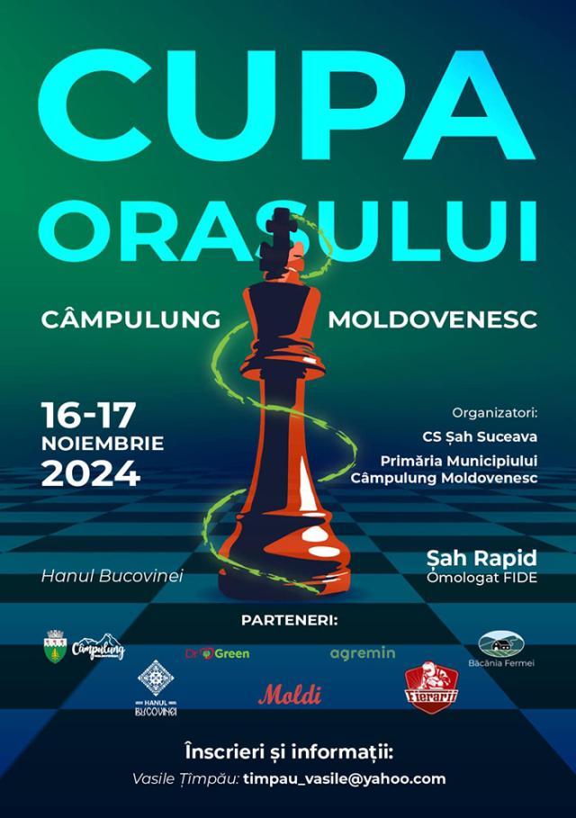 Turneul de șah „Cupa orașului Câmpulung Moldovenesc”, ediția a II-a, va aduce la start 100 de jucători