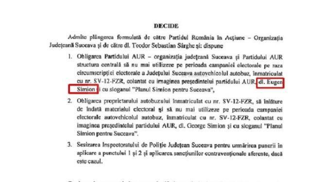 Biroul Electoral Județean Suceava l-a confundat pe președintele AUR George Simion cu regretatul academician Eugen Simion