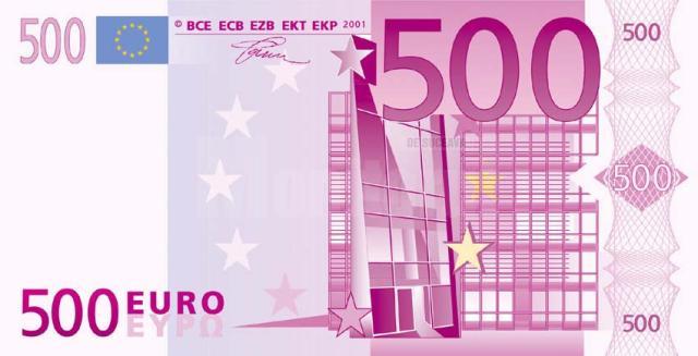 Bancnota de 500 de euro era falsă (foto generic)