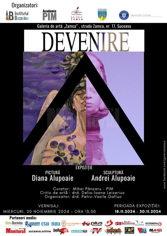 Expoziția „Devenire”, un dialog artistic între pictură și sculptură, la Galeria „Zamca”