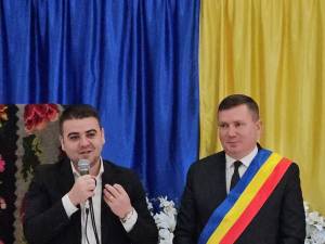 Președintele CJ Suceava, Gheorghe Șoldan, alături de primarul din Râșca, Ionuț Andreica