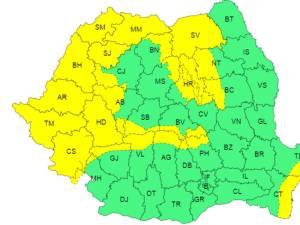 Cod galben de vreme rea: vânt, ploi, lapoviță și ninsoare