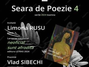 Volumul „neoficial sunt afrodita”, semnat de poeta Limona Rusu, va fi lansat la Seara de poezie de sâmbătă