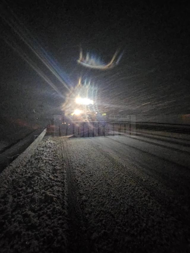 Copaci căzuți pe mai multe drumuri naționale din cauza greutății zăpezii. Circulația rutieră se desfășoară fără blocaje, în condiții de iarnă