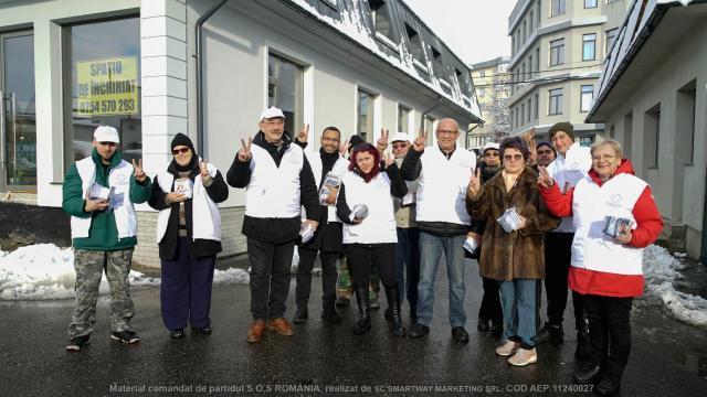 Alexandru Băișanu alături de echipa SOS Suceava au fost în campanie în Fălticeni