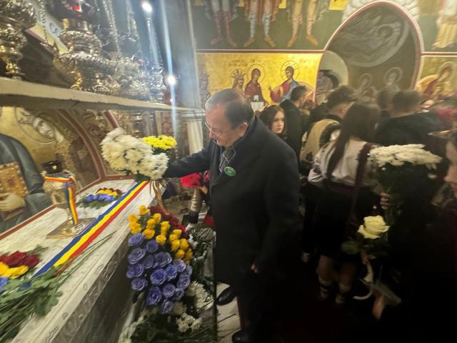 Gheorghe Flutur a participat la slujba religioasă de la Mănăstirea Putna