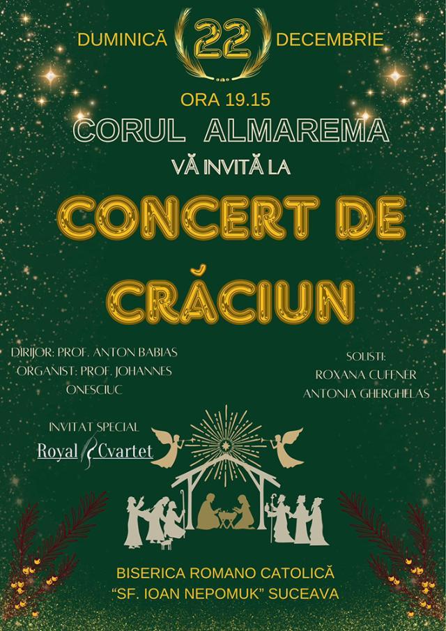 Corul „Almarema” va susține tradiționalul Concert de Crăciun, la Biserica Romano-Catolică „Sf. Ioan Nepomuk”