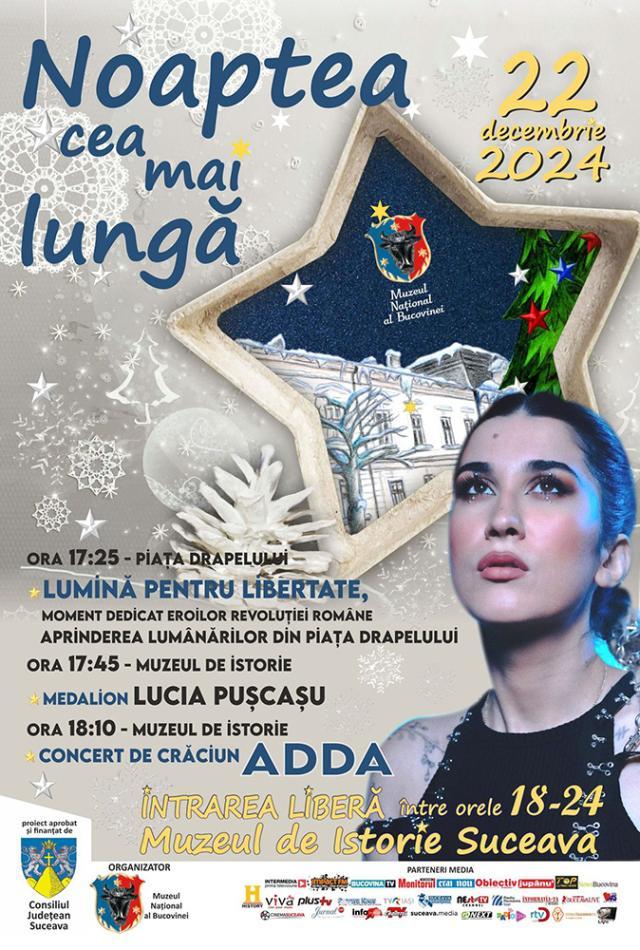 Concert de Crăciun susținut de Adda, la manifestarea „Noaptea cea mai lungă”