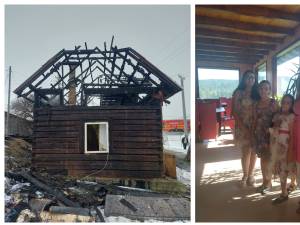 O mamă și trei fete au rămas fără cămin după incendiul de la Dorna Candrenilor
