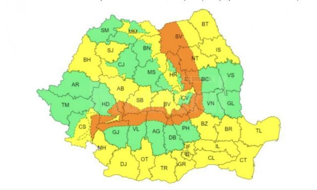 Hartă avertizare meteo