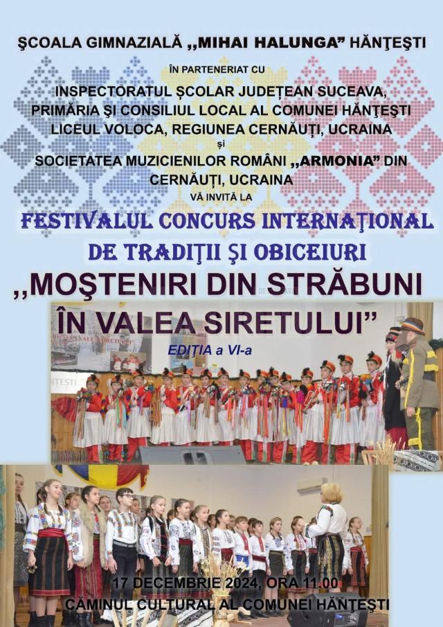 Festivalul „Moșteniri din străbuni în Valea Siretului”, ediția a VI-a, la Hănțești