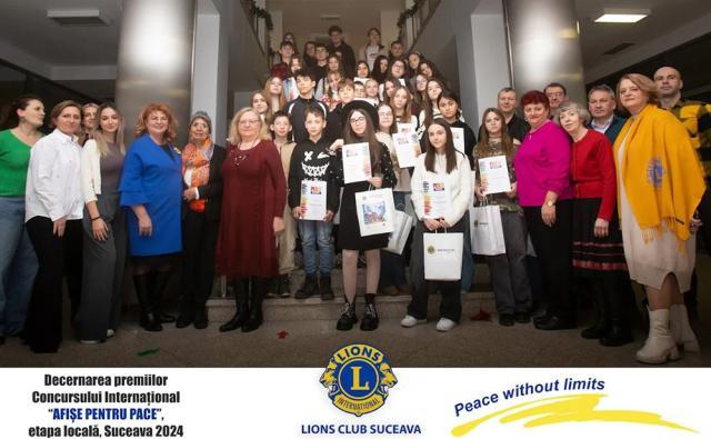 Lions Club Suceava i-a premiat pe cei mai talentați elevi care au participat la Concursul internațional „Afișe pentru pace”