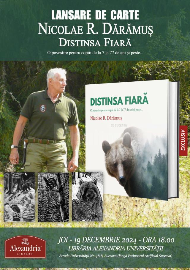 "Distinsa Fiară", de Nicolae Dărămuș, joi, la Librăria Alexandria