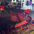 Mașină de poliție din Satu Mare, răsturnată de un tânăr șofer sucevean care a ieșit ...