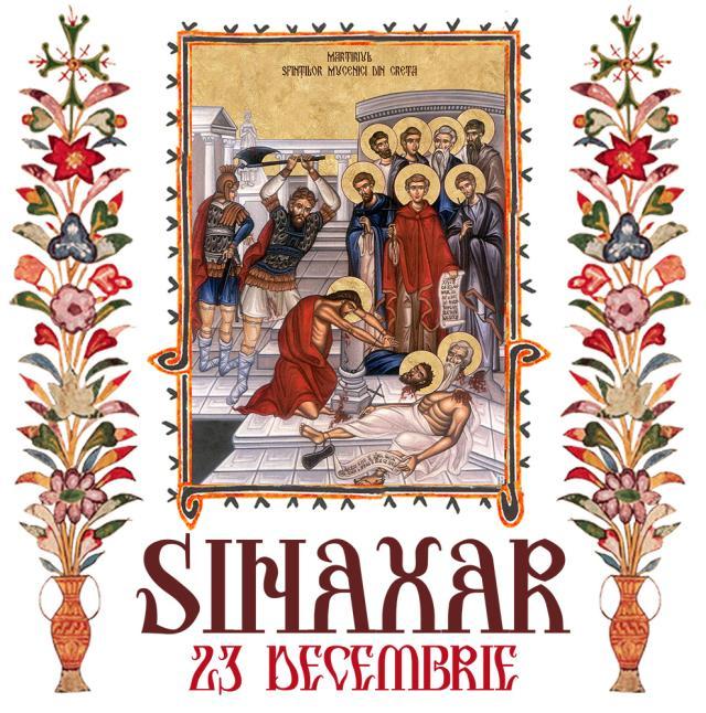 Sinaxar 23 decembrie 2023