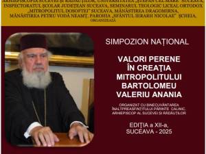 Simpozionul Național „Valori perene în creația Mitropolitului Bartolomeu Valeriu Anania”, ediția a XII-a, la USV