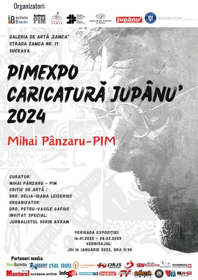 Expoziție de caricatură - retrospectivă Jupânu 2024, realizată de maestrul Mihai Pânzaru-PIM, la Galeria Zamca