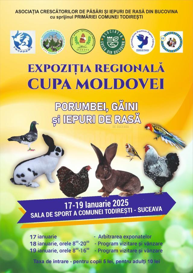 Expoziție cu vânzare de porumbei, găini și iepuri de rasă