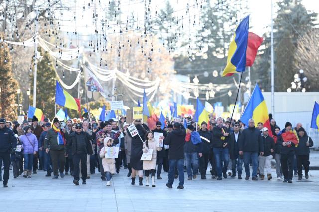 Miting de protest AUR în centru Sucevei