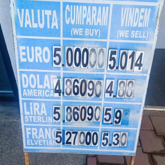 Euro a trecut de 5 lei, atât la cumpărare, cât și la vânzare