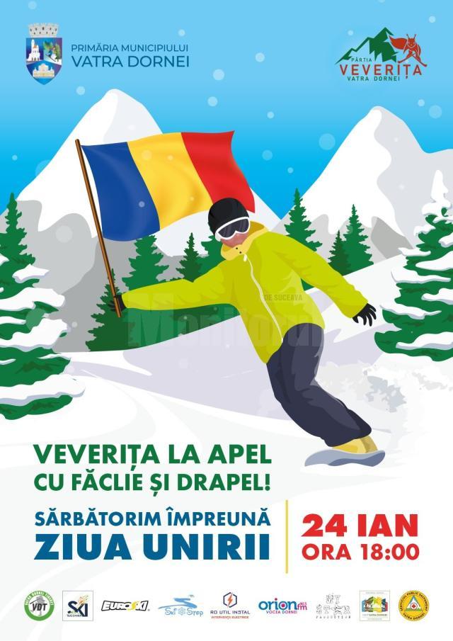 Un eveniment spectaculos pe Pârtia Veverița din Vatra Dornei, de Ziua Unirii