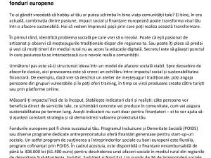 De la idee la impact: Cum să-ți transformi pasiunea într-o afacere socială cu fonduri europene