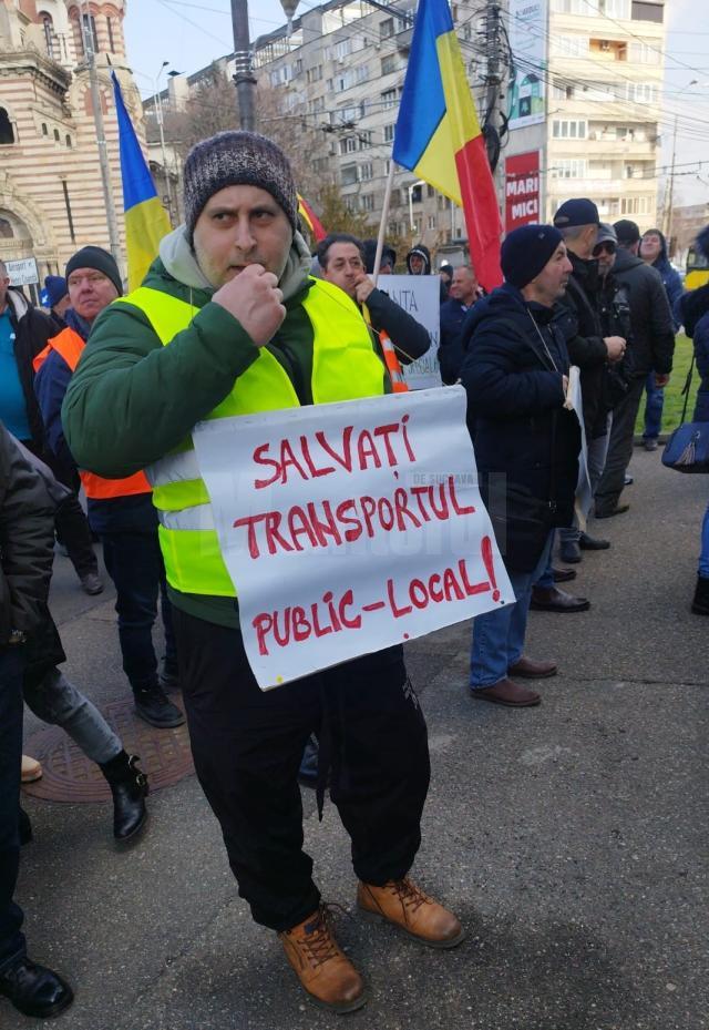 Protest al sindicaliștilor din transportul public împotriva efectelor ordonanţei ”Trenuleţ”