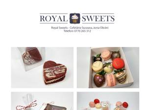 Deserturi speciale pentru Ziua Îndrăgostiților și mărțișoare dulci, la Cofetăria Royal Sweets Suceava