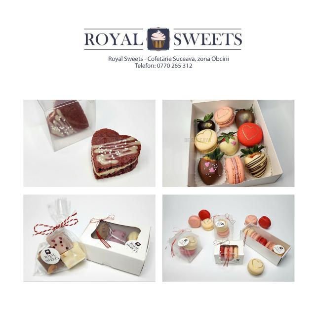 Deserturi speciale pentru Ziua Îndrăgostiților și mărțișoare dulci, la Cofetăria Royal Sweets Suceava