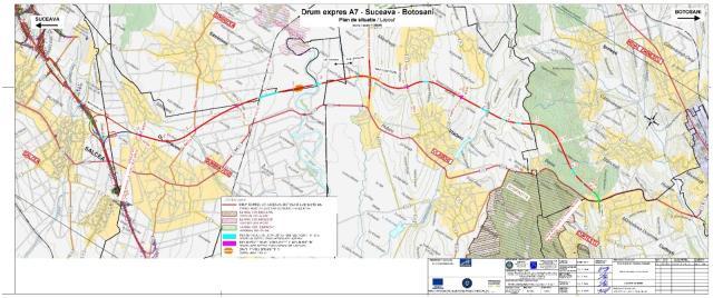 Traseul viitorului drum expres A7 - Suceava - Botoşani