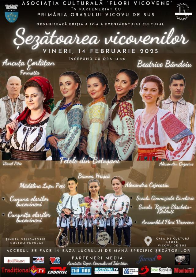 Evenimentul cultural-educativ „Șezătoarea Vicovenilor” continuă joi și vineri, la Casa de Cultură Laura, Vicovu de Sus