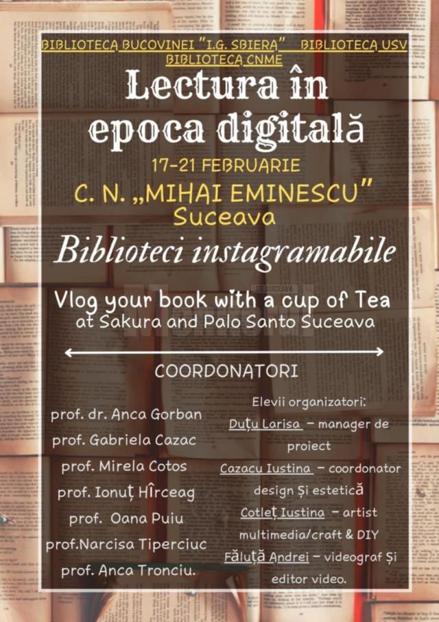 „Biblioteci instagramabile”, invitație la lectură din partea profesorilor Colegiului „Mihai Eminescu” Suceava