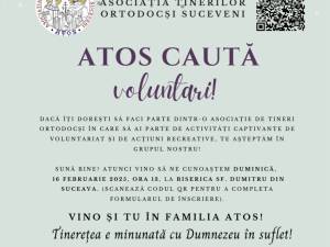 Asociația Tinerilor Ortodocși Suceveni caută voluntari