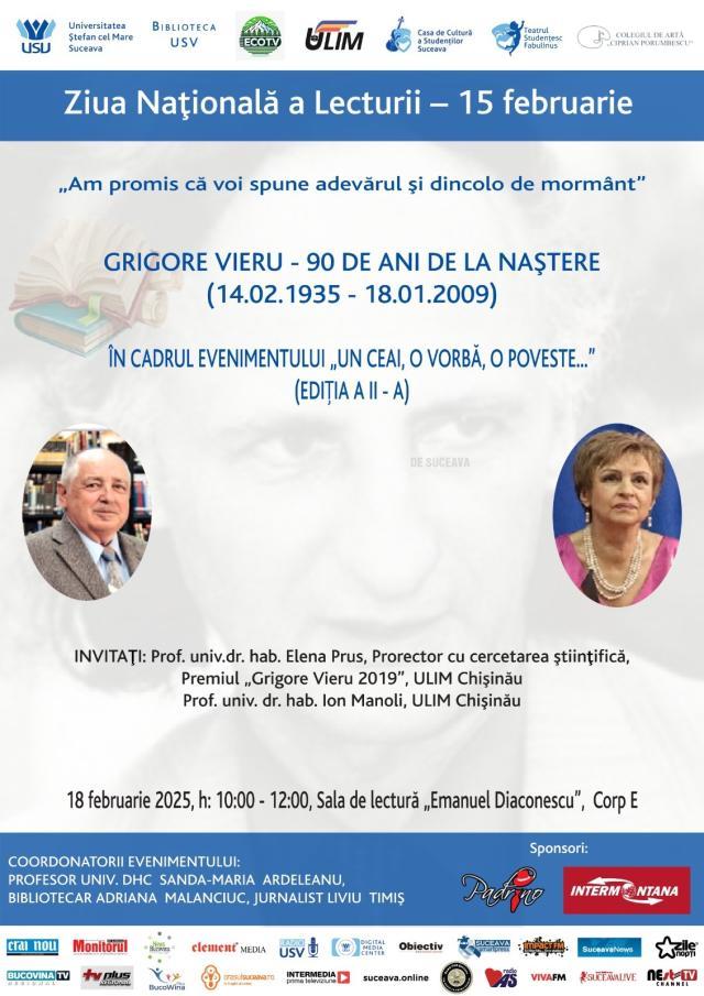 „Grigore Vieru – 90 de ani de la naștere”, un eveniment organizat de Biblioteca USV