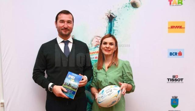 Gabriela Popescu si presedintele Federatiei Romane de Rugby, Alin Petrache