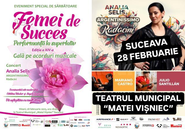 ”Femei de succes” și concert Analia Selis, vineri, pe scena TMMVS