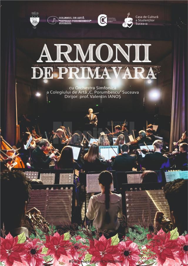 „Armonii de primăvară”, concert de muzică simfonică, la Centrul Cultural Siret