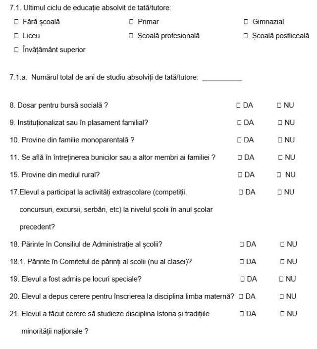 Părinții trebuie să completeze fișe privind segregarea școlară, pentru monitorizarea fenomenului în școli