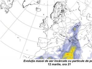 Evoluție nor de praf saharian - sursa ANM