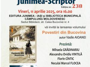 Volumul „Amintiri din Bucovina”, de Vasile Aioanei, va fi lansat la Câmpulung Moldovenesc