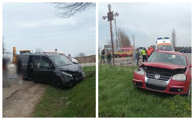 Accident provocat de o șoferiță care a pătruns pe un drum național-european fără a se asigura