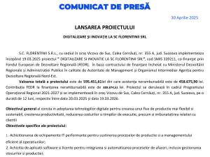 LANSAREA PROIECTULUI DIGITALIZARE ŞI INOVAŢIE LA SC FLORENTINII SRL