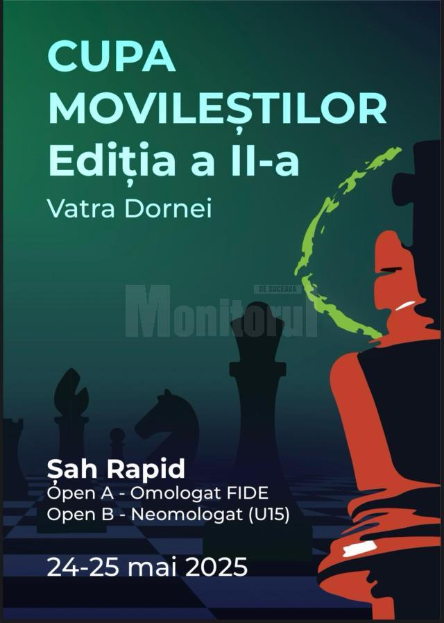 Înscrieri la cea de-a doua ediție a Campionatului de șah rapid „Cupa Movileștilor” de la Palatul Dornelor din Vatra Dornei